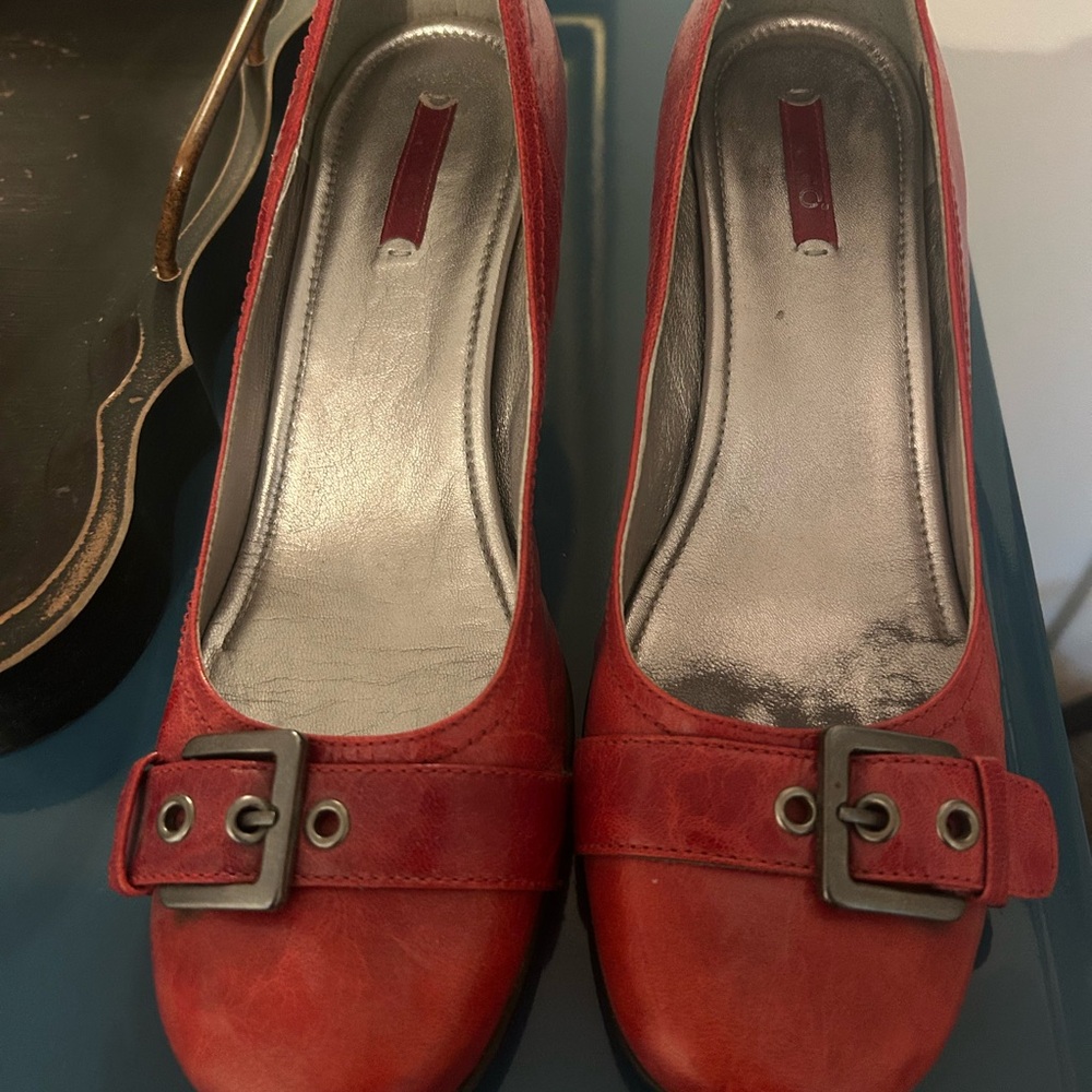 Red Ecco Pumps